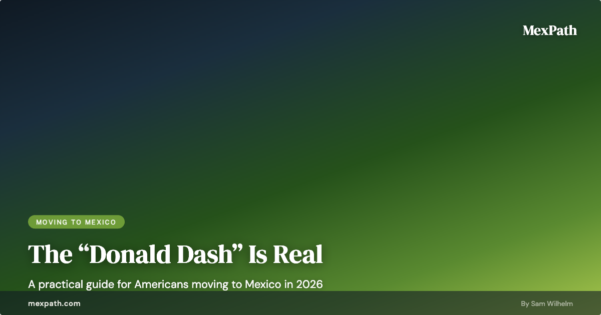 Highway heading south toward Mexico at golden hour — the Donald Dash migration trend